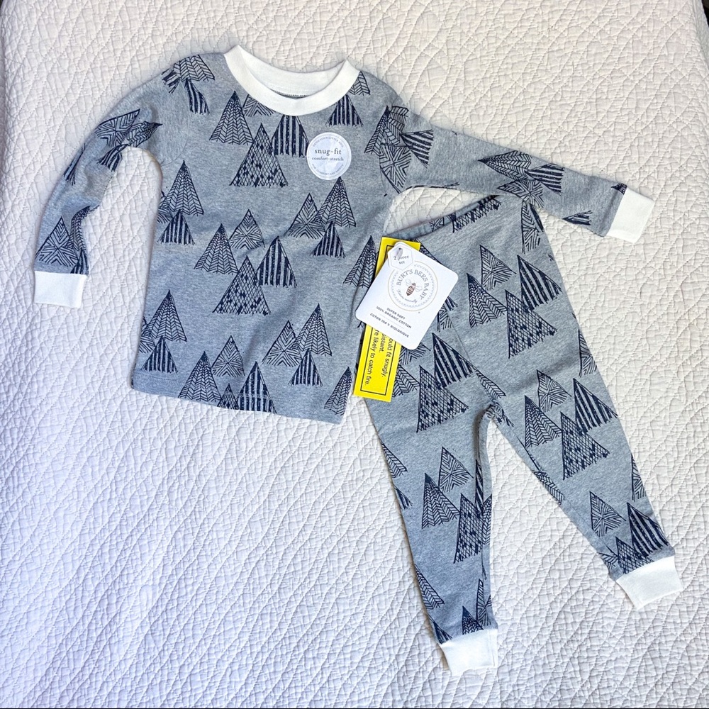 NWT Burt’s Bees Baby “Penned Peaks” 2 Piece Organic Cotton Pajama Set